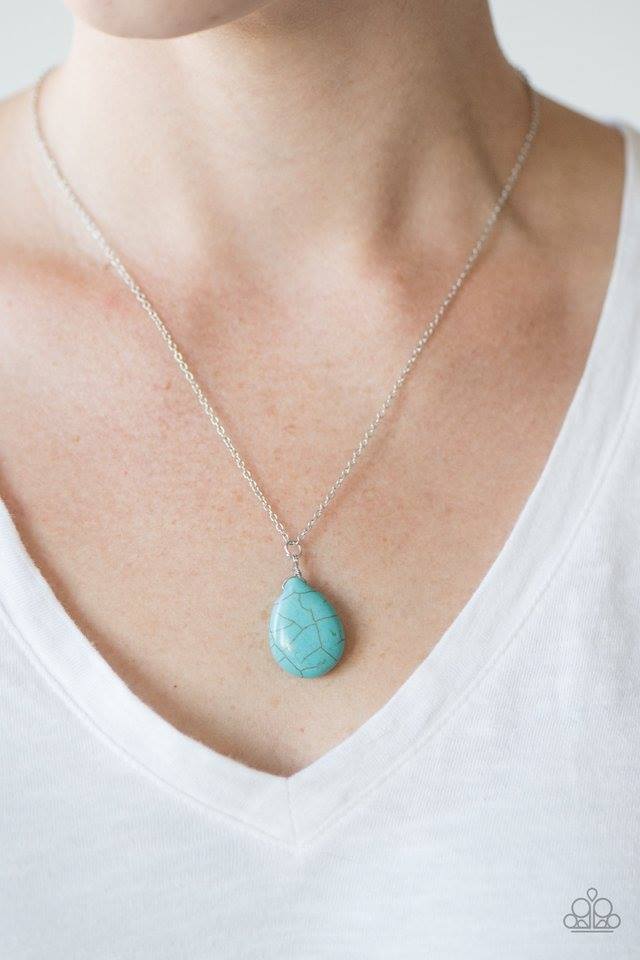 Paparazzi Stone Solo Blue Necklace