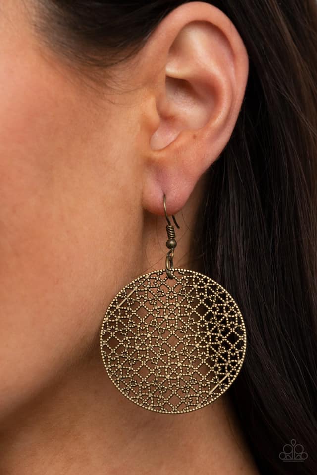 Paparazzi Metallic Mosaic - Brass Earring