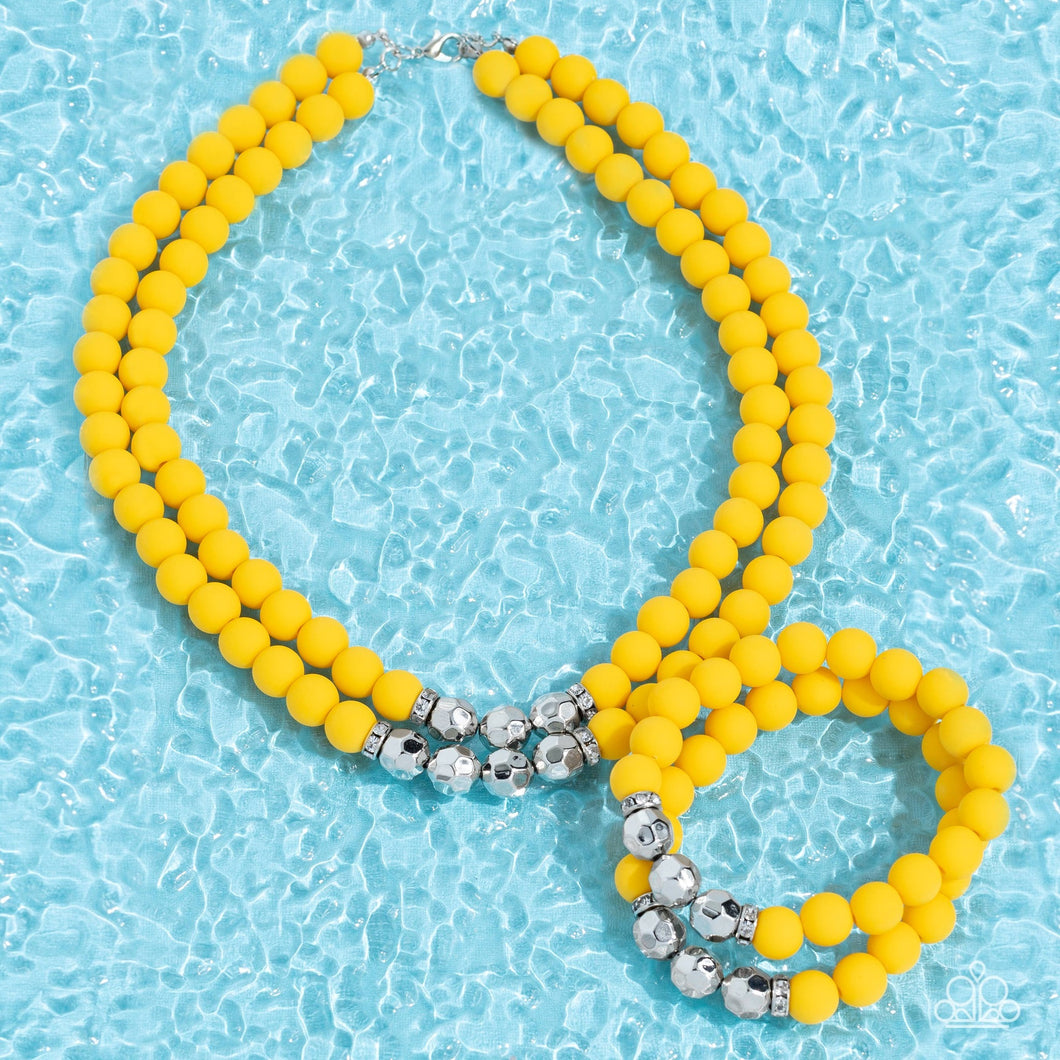 Paparazzi Summer Splash Necklace & Dip and Dive Bracelet - Yellow Set