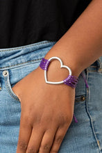 Load image into Gallery viewer, Paparazzi Playing With My HEARTSTRINGS Purple Bracelet
