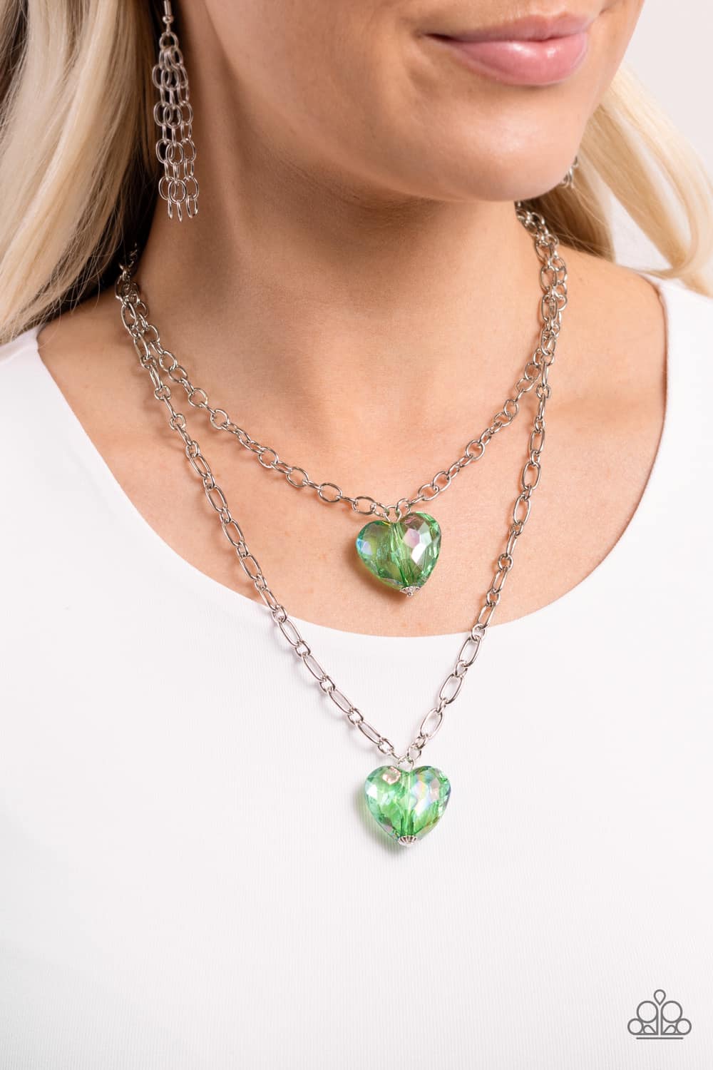 Paparazzi  Layered Love Green Necklace