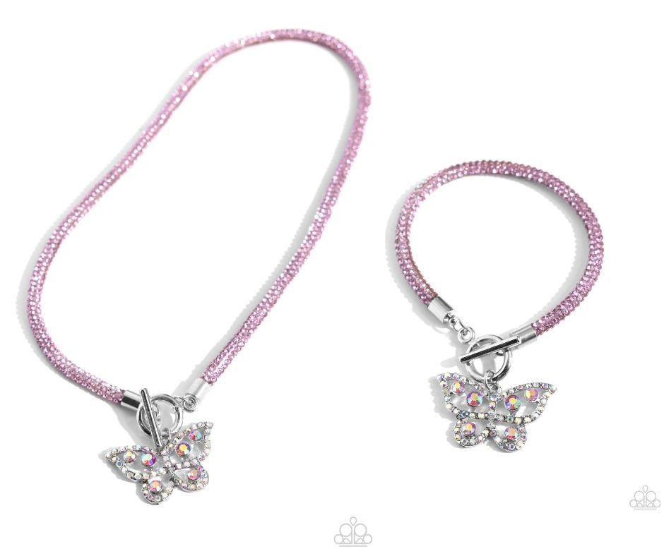 Paparazzi On SHIMMERING Wings - Pink Necklace