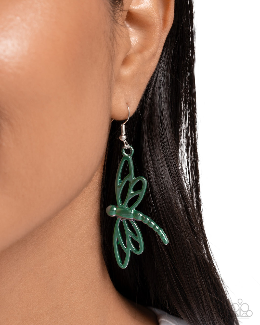 Paparazzi Dapper Dragonfly Green Earring