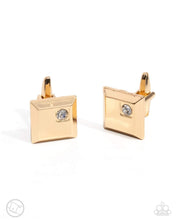 Load image into Gallery viewer, Paparazzi Solitaire Street Cred - Gold Cuff Links
