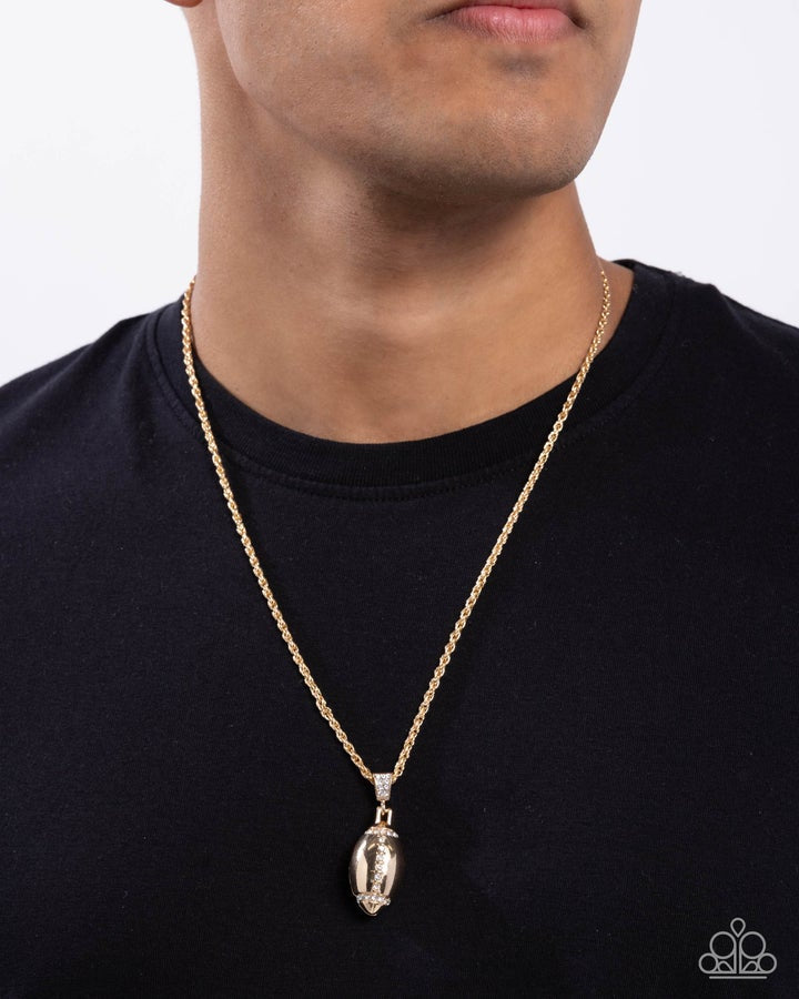 Paparazzi Football Future - Men's Gold Necklace