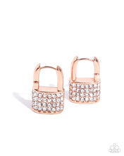 Load image into Gallery viewer, Paparazzi Locked Luxury - Copper Earring (October 2024 Fashion Fix Exclusive)
