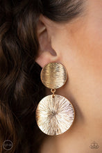 Load image into Gallery viewer, Paparazzi BRIGHT On Cue Gold Earring (CLIP-ON)
