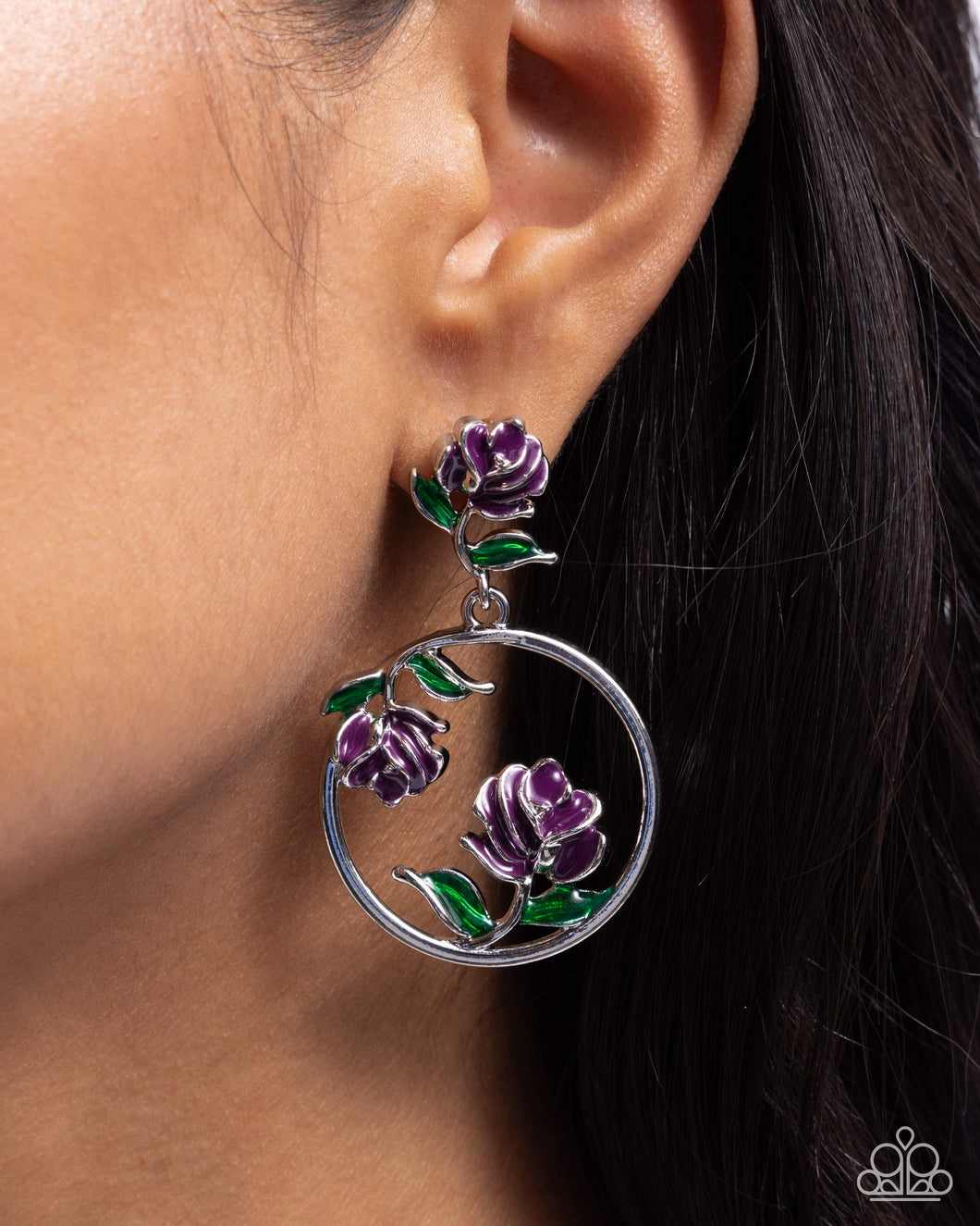 PRE-ORDER - Paparazzi ROSE to You Purple Earring