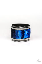 Load image into Gallery viewer, Paparazzi MERMAIDS Have More Fun - Blue / Silver - Sequin Wrap Snap Bracelet
