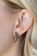 Load image into Gallery viewer, Paparazzi Wing Bling Brass Earrings
