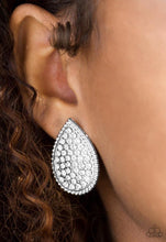 Load image into Gallery viewer, Paparazzi A Run for their Money White Earrings - Clip On
