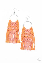 Load image into Gallery viewer, Paparazzi Macrame Rainbow Orange Earrings
