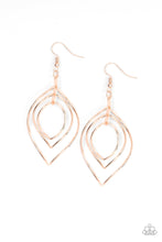 Load image into Gallery viewer, Paparazzi Asymmetrical Allure Rose Gold Earrings
