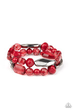 Load image into Gallery viewer, Paparazzi Rockin Rock Candy - Red Bracelet
