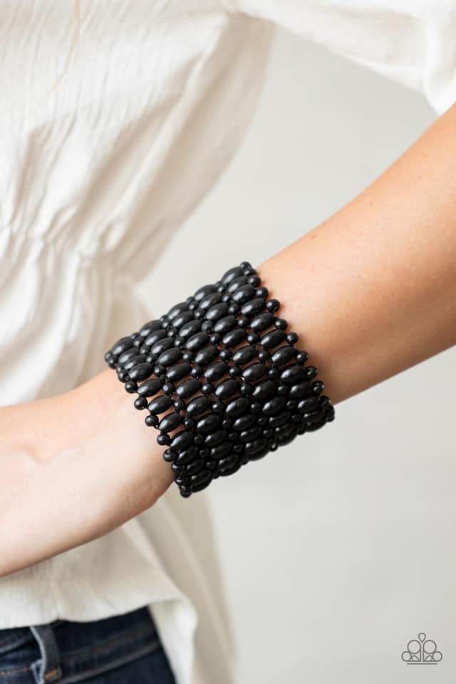 Paparazzi Way Down In Kokomo Black Bracelet