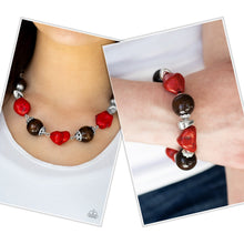 Load image into Gallery viewer, Paparazzi Earth Goddess Necklace/Gorgeously Grounded Bracelet - Red Set
