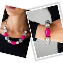 Load image into Gallery viewer, Paparazzi South Shore Sensation Necklace/BAY After BAY Bracelet - Pink Set
