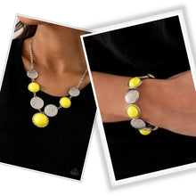 Load image into Gallery viewer, Bohemian Bombshell Yellow Necklace and Boardwalk Boho Yellow Bracelet
