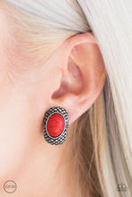 Load image into Gallery viewer, Paparazzi Bedrock Bombshell Red Clip On Earrings
