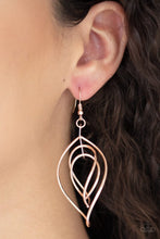 Load image into Gallery viewer, Paparazzi Asymmetrical Allure Rose Gold Earrings
