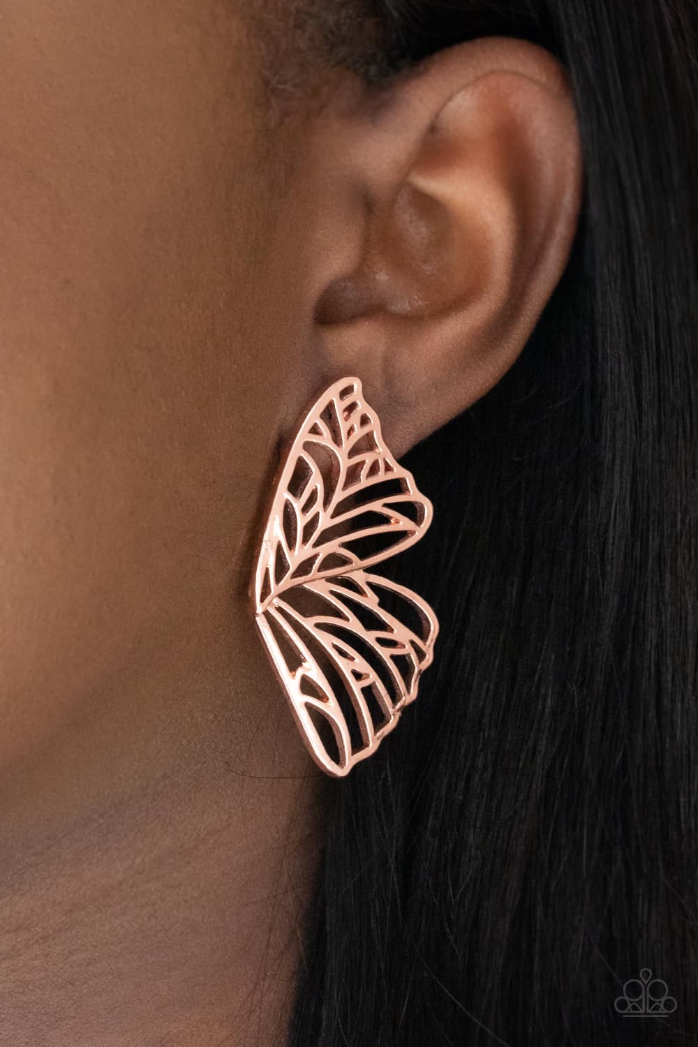 Paparazzi Butterfly Frills Copper Earrings