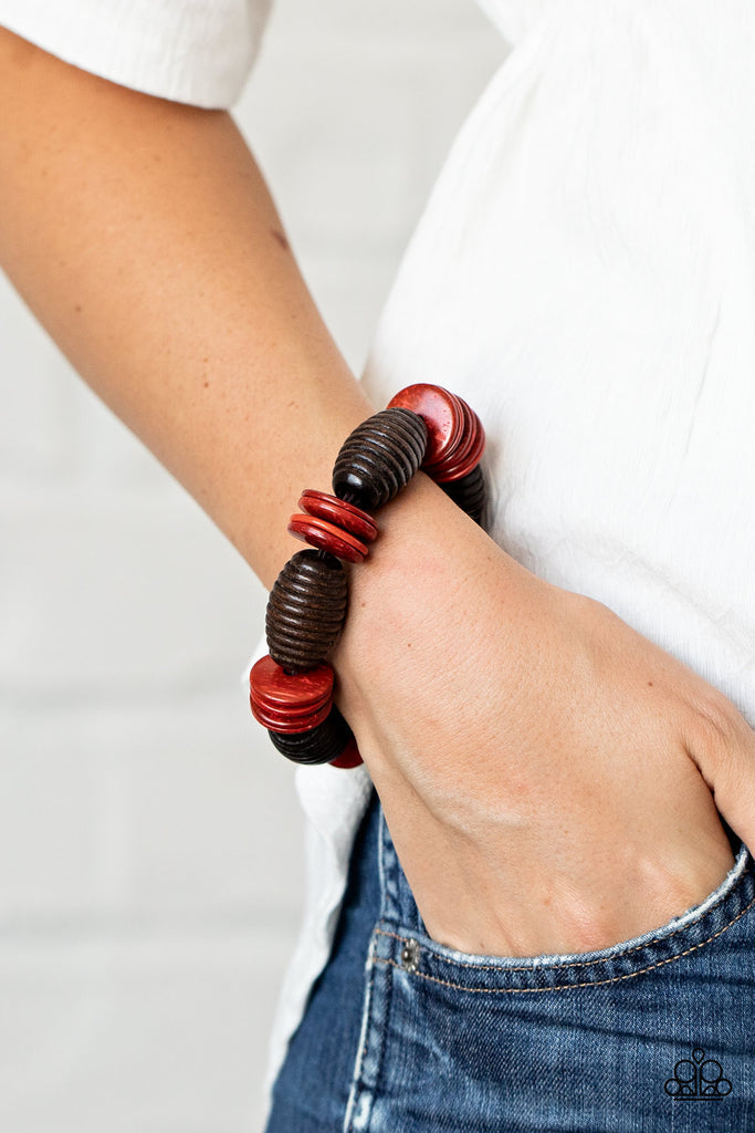 Paparazzi Caribbean Castaway Red Bracelet