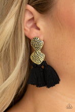 Load image into Gallery viewer, Paparazzi Tenacious Tassel Black Earrings
