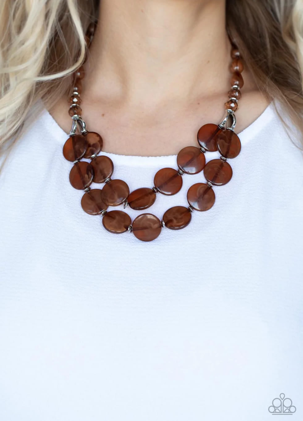 Paparazzi Beach Day Demure - Brown Necklace