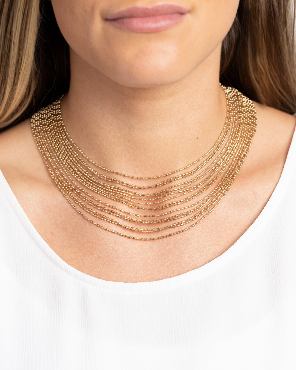 Paparazzi Cascading Chains - Gold Necklace