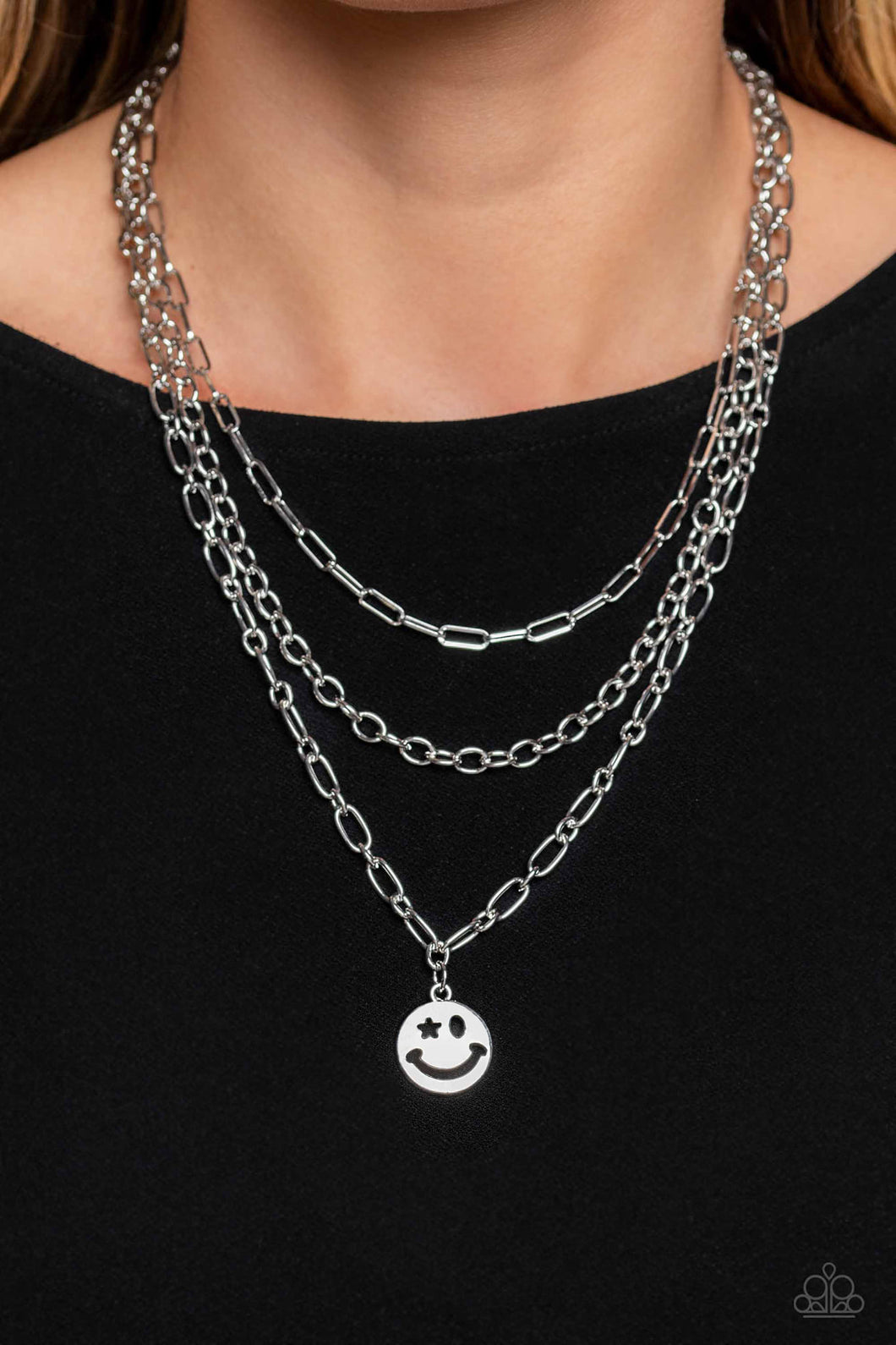 Paparazzi Winking Wanderer - Silver Necklace