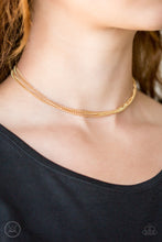 Load image into Gallery viewer, Paparazzi If You Dare Gold Choker Necklace
