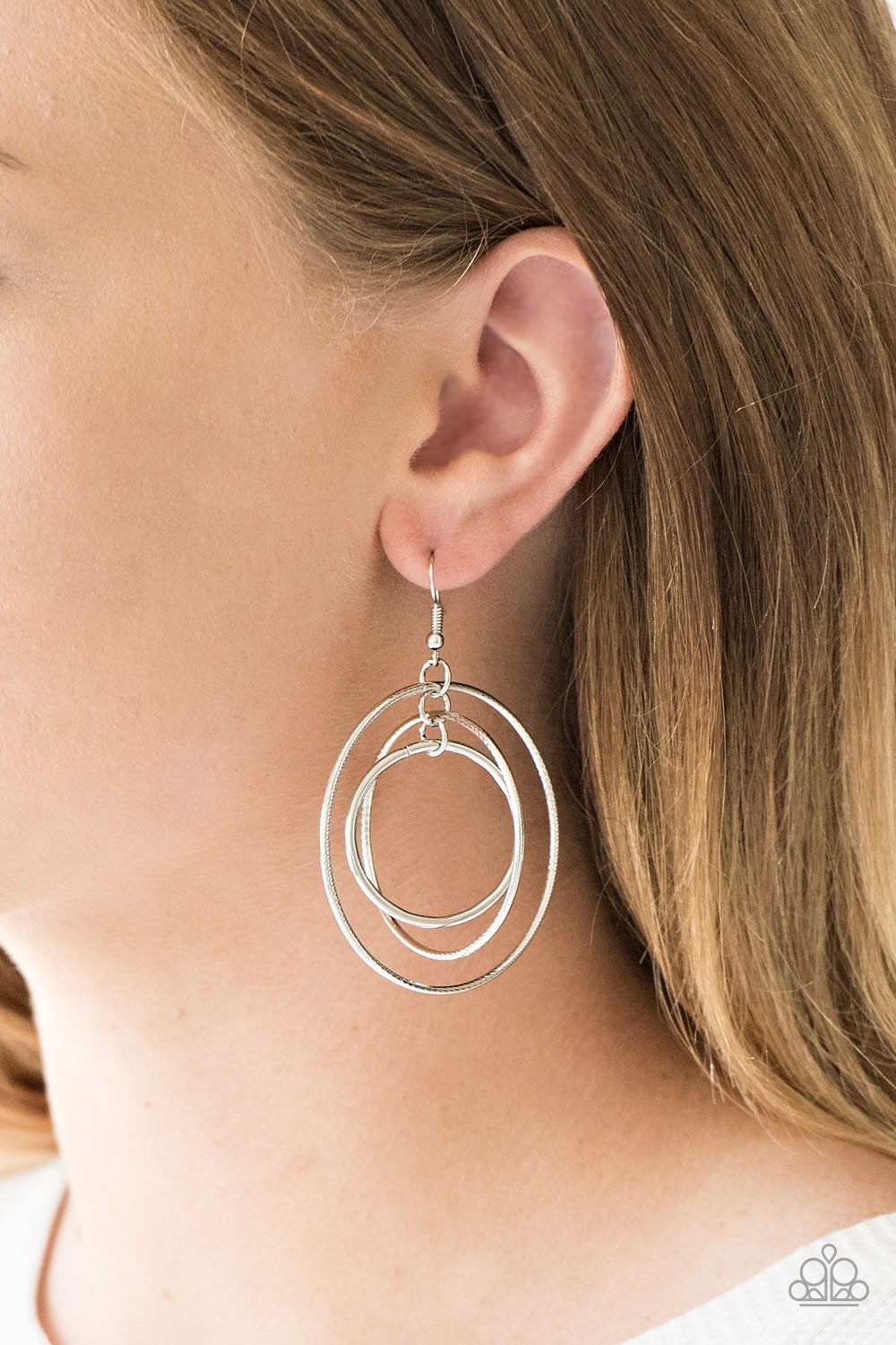 Paparazzi Rippling Radiance Silver Earrings