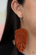 Load image into Gallery viewer, Paparazzi Hanging by a Thread Brown Earrings
