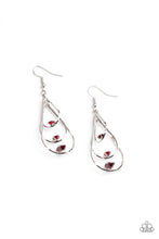 Load image into Gallery viewer, Paparazzi Drop Down Dazzle Red Earrings

