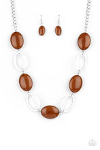 Load image into Gallery viewer, Paparazzi Beachside Boardwalk Brown Necklace
