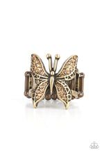 Load image into Gallery viewer, Paparazzi Blinged Out Butterfly - Brass Ring
