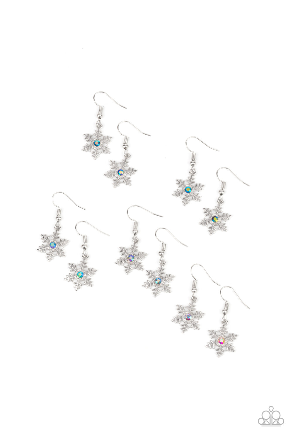 Paparazzi Starlet Shimmer Snowflake Earrings (Pack of 5)