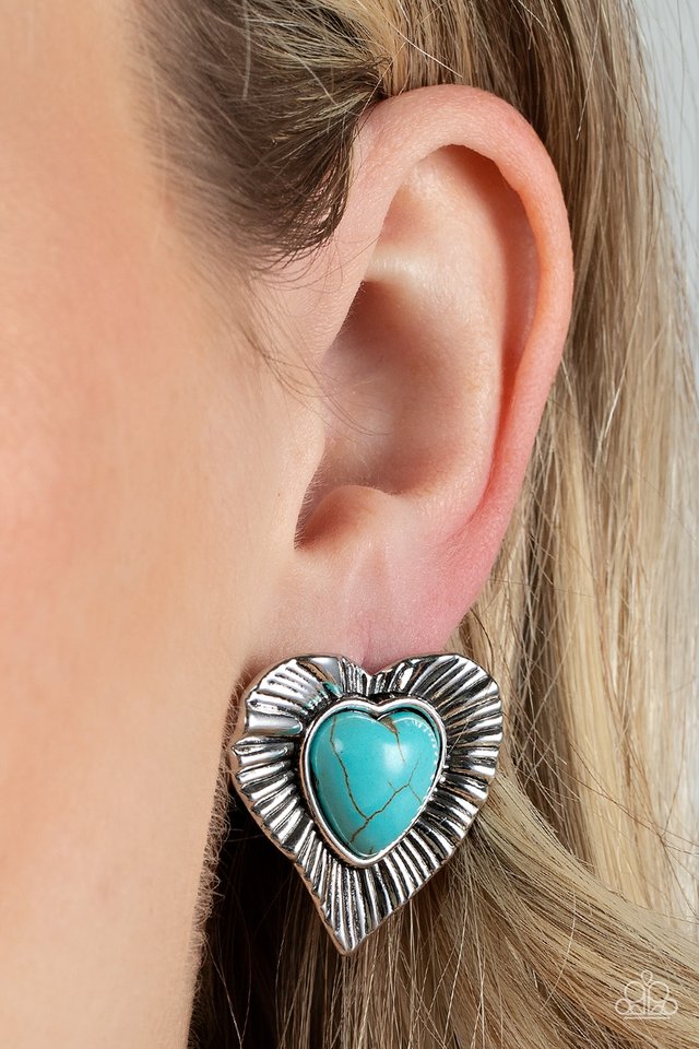 Paparazzi Rustic Romance Blue Earrings