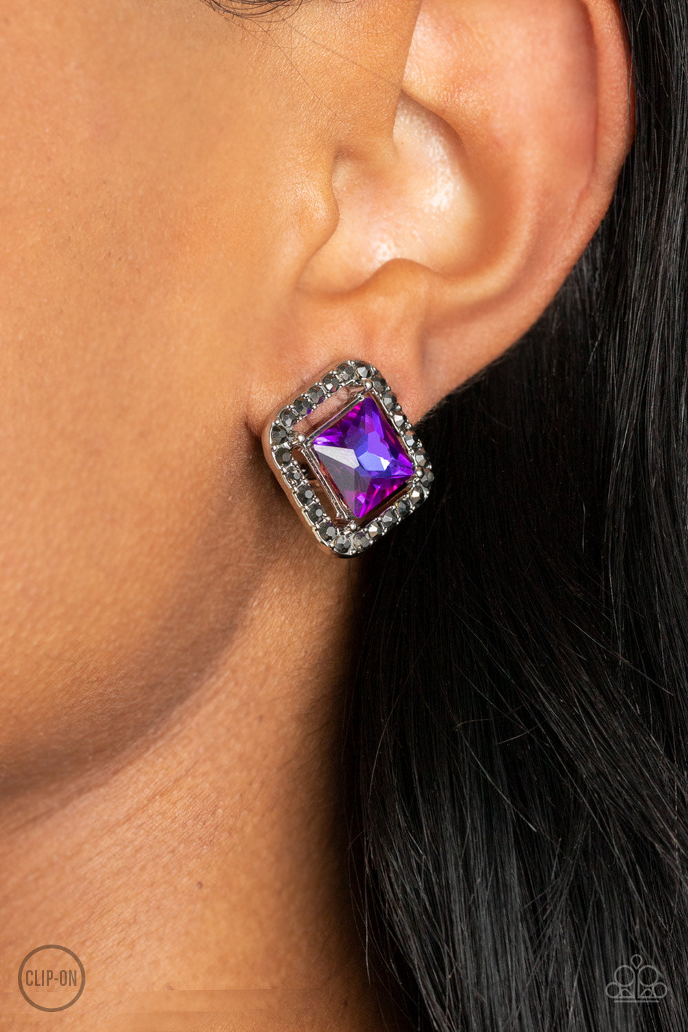 Paparazzi Cosmic Catwalk - Purple Clip-On Earrings