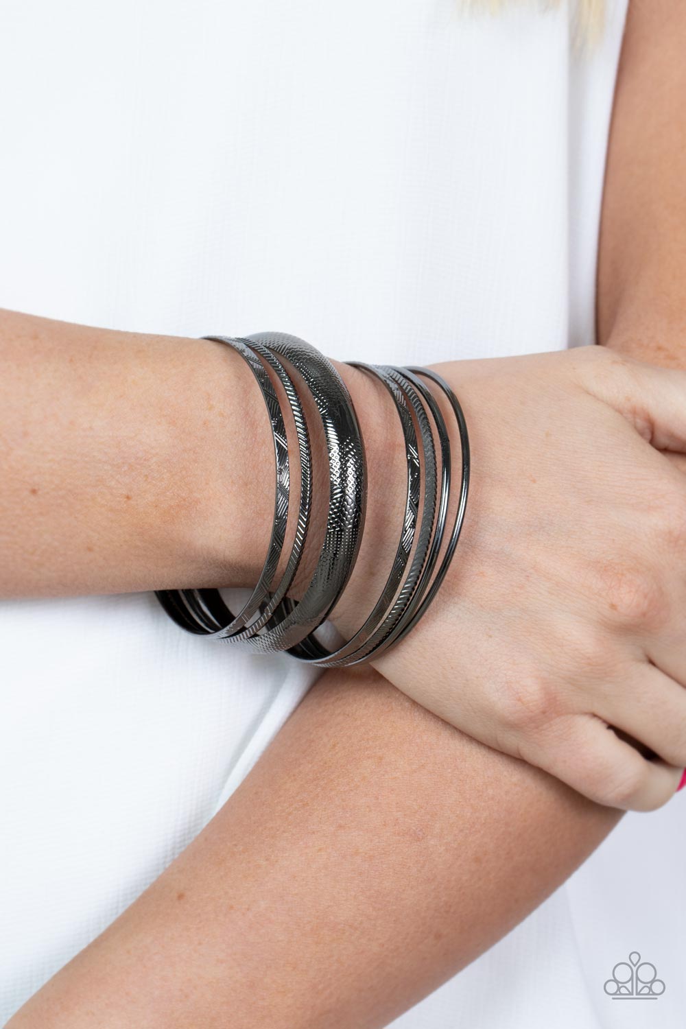 Paparazzi Stackable Stunner - Black Bracelet