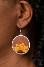 Load image into Gallery viewer, Paparazzi Sun-Kissed Sunflowers Brown Earrings
