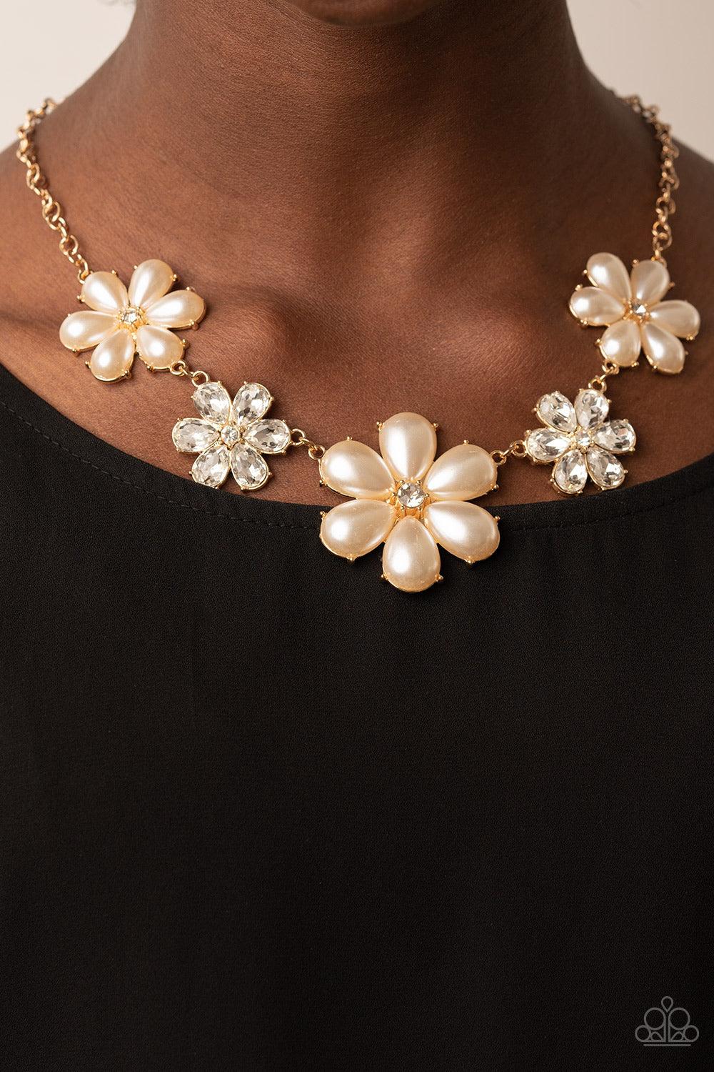 Paparazzi Fiercely Flowering - Gold Necklace