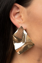 Load image into Gallery viewer, Paparazzi Modern Maverick Gold Earrings
