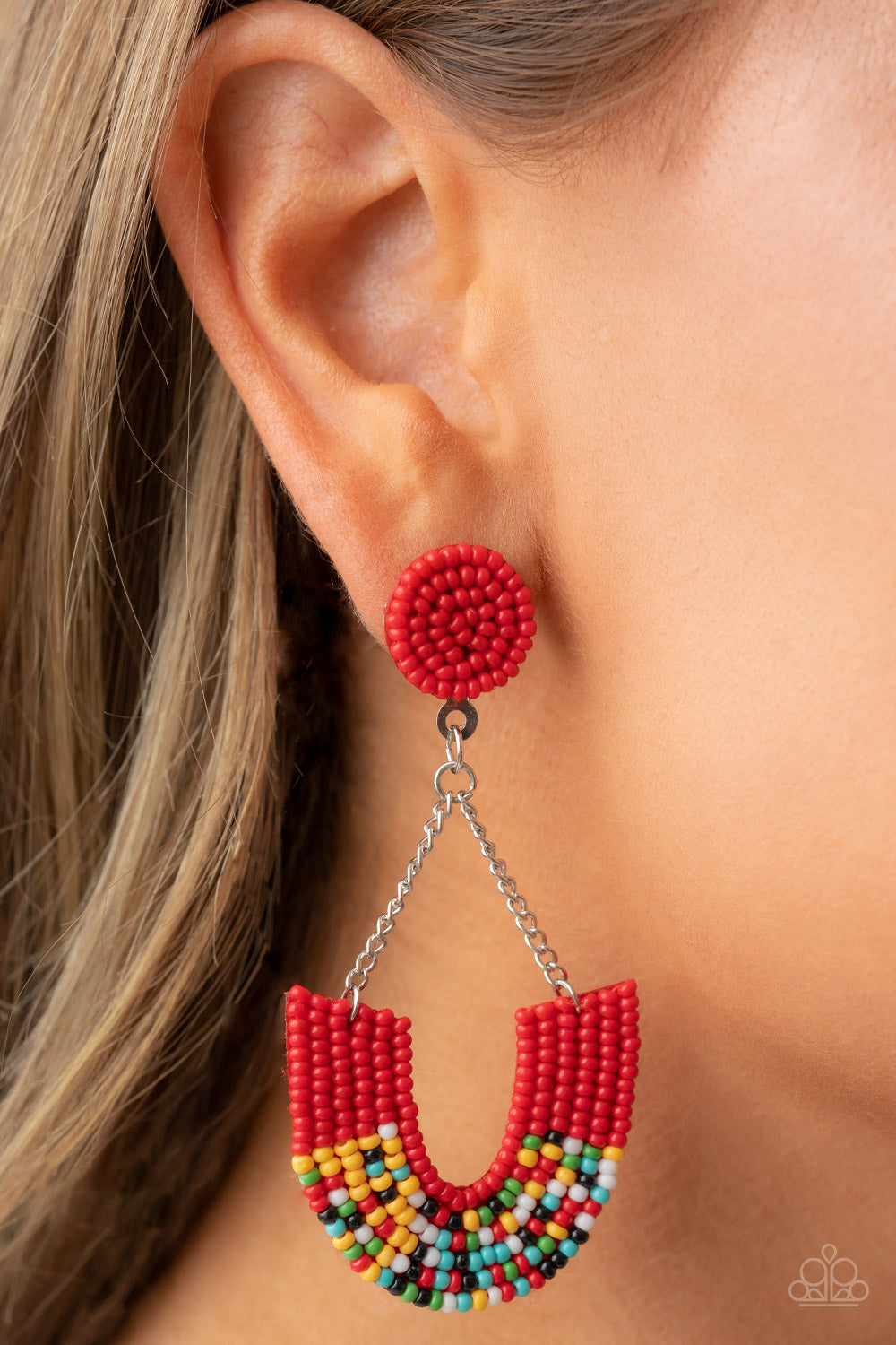 Paparazzi Make it RAINBOW Red Earrings