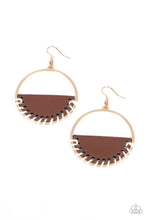 Load image into Gallery viewer, Paparazzi Lavishly Laid Back - Brown Earrings
