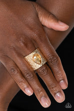 Load image into Gallery viewer, Paparazzi Singed Shape - Gold Ring
