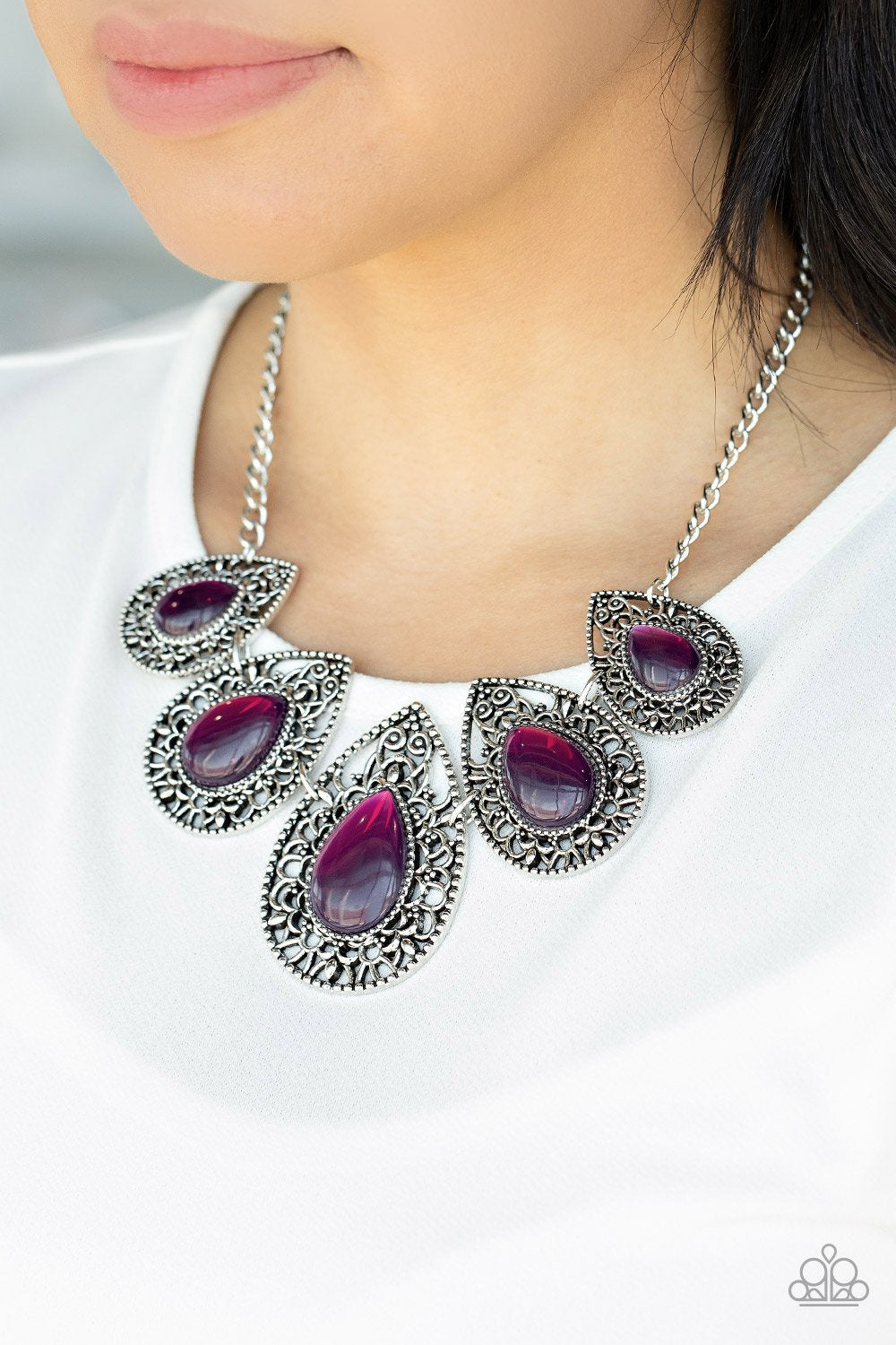 Paparazzi Opal Auras Purple Necklace