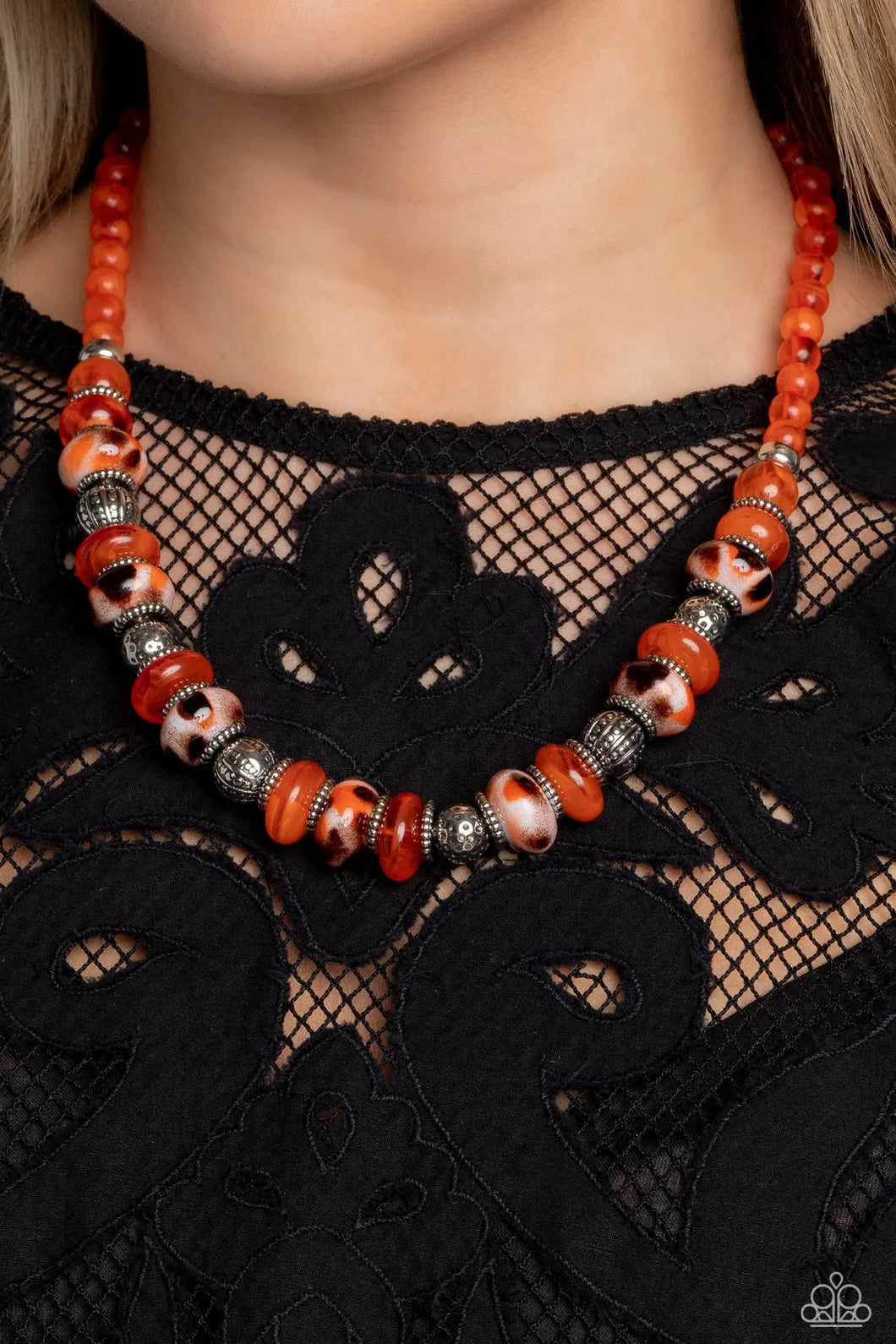 Paparazzi Warp Whimsicality Orange Necklace